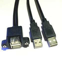 Dual USB-A Buchse m. Paneelmontage - Dual USB-A Stecker...