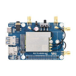 SIM8262E-M2 5G HAT for Raspberry Pi, quad antennas 5G NSA,