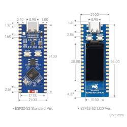 ESP32-S2 Pico WH Dev-Board mit 0,96" LCD