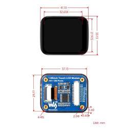 1.69inch Round LCD Touch Display Module - 240×280 Resolution - 262k Colours - IPS, SPI and I2C