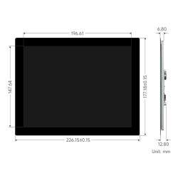 9,7 Zoll HDMI Touch Display - 1024x768 Capacitive IPS Panel - 6H Toughend Glass