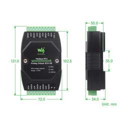 Industrial 8 Channel Modbus RTU Analog Current Output Module