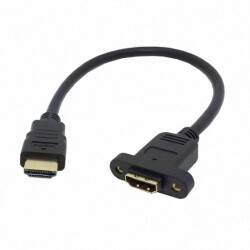 HDMI Male to Female Extension Cable for Panel Mount - 30cm