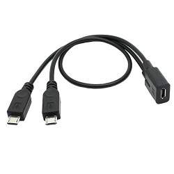 Micro USB Y Split Extension Cable