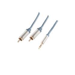 Audio Kabel 3.5mm Winkel Stecker auf 2x RCA Stecker 0.75mm