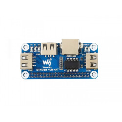 Ethernet / USB HUB HAT for Raspberry Pi - 1 x RJ45 - 3 x USB