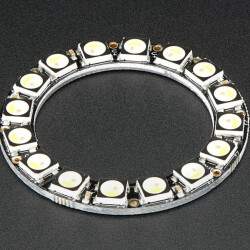 NeoPixel Ring - 16 x 5050 RGBW LEDs w/ Integrated Drivers - Warm White - ~3000K