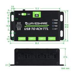 Industrial Grade USB to 4 CH TTL converter